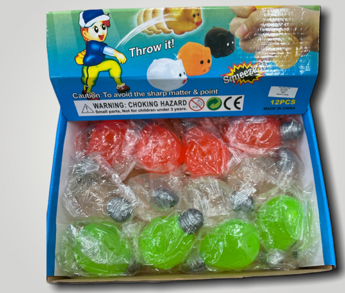 Splat Ball: Squeezable Sticky Smash Toy - Assorted Colors (12 Pcs)