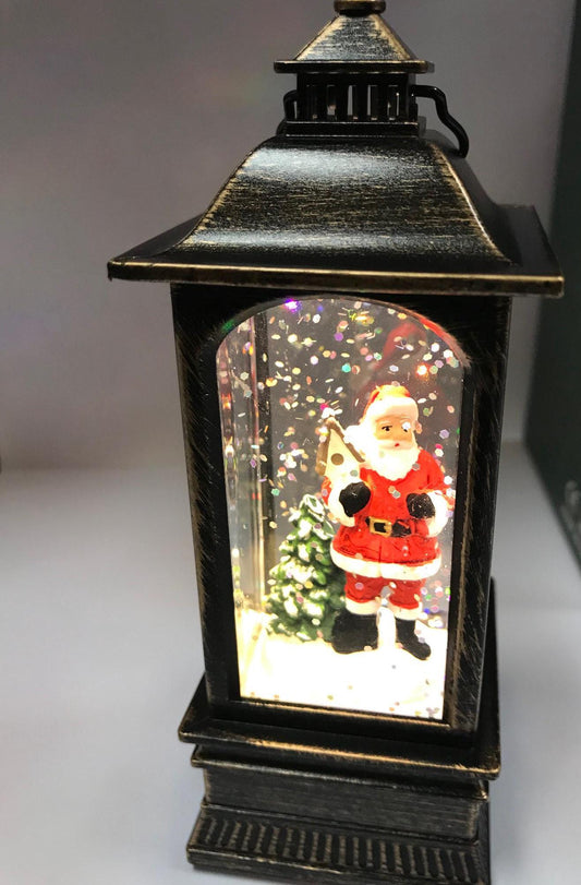 Musical Santa Water Lantern: Swirling Glitter Christmas Decoration