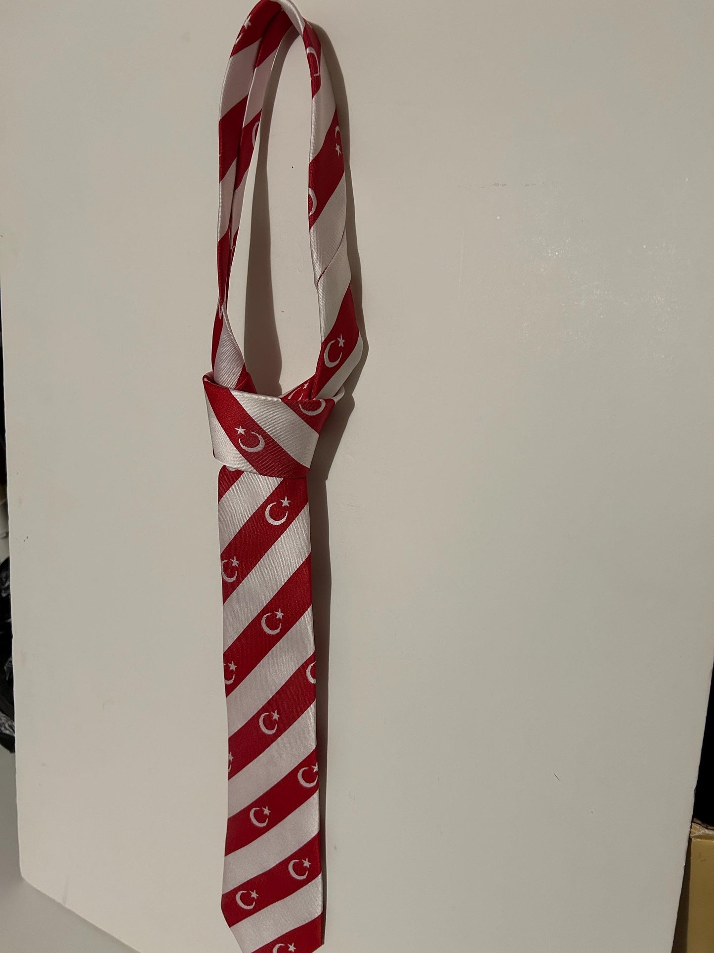 Turkish Flag Design Neckties Men Patriotic Neck Ties Red & White Ayyildiz Gravat