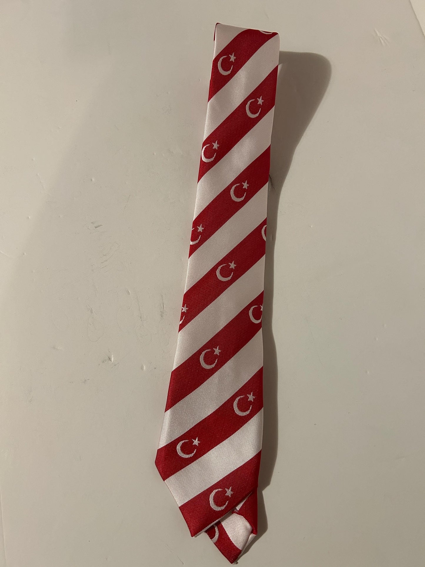 Turkish Flag Design Neckties Men Patriotic Neck Ties Red & White Ayyildiz Gravat