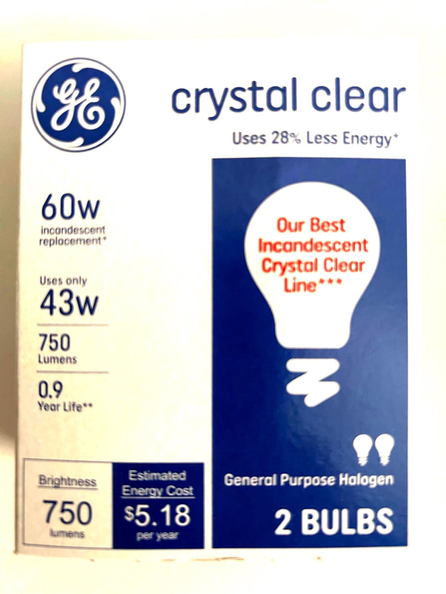 GE 60watt crystal clear 48 light bulbs Dimmable Basic A19 Replacement Pack of 24