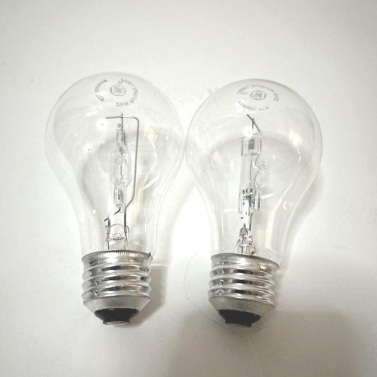 GE 60W Dimmable Crystal Clear Light Bulbs: E26 Base, A19 (2-Pack)