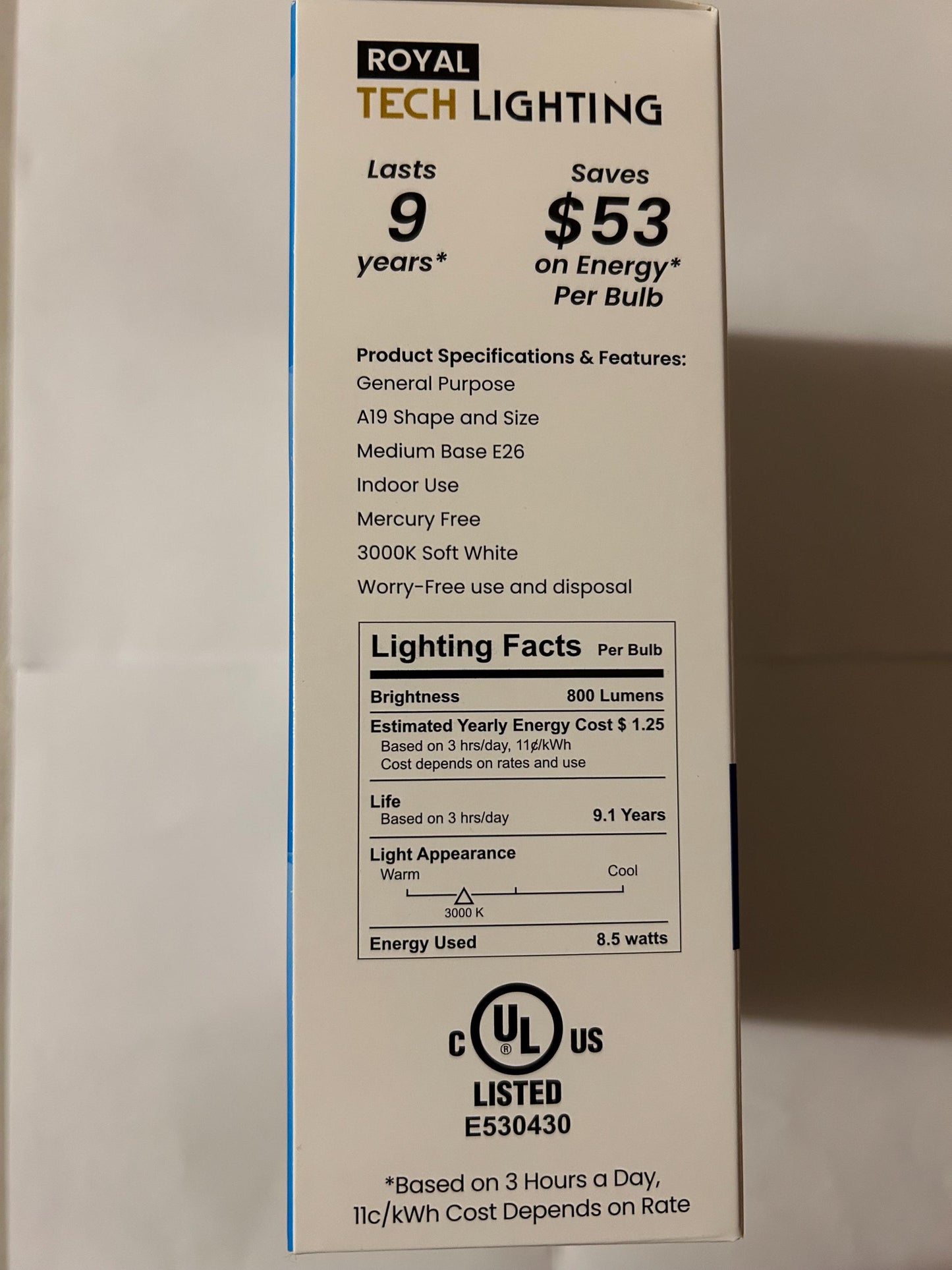 Soft White LED Light Bulbs: 60W Equivalent, Non-Dimmable, 4-Pack