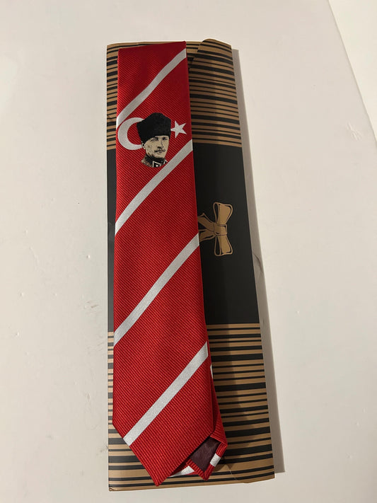 Ataturk Design Neckties Men Patriotic Neck Ties Gravati