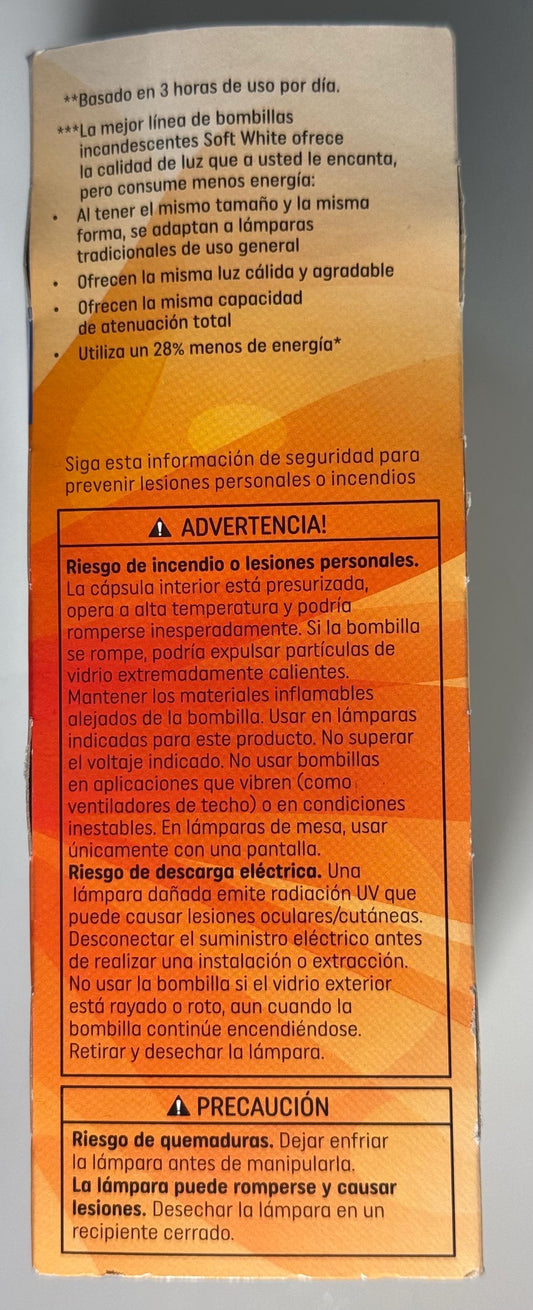 GE 40W Soft White Edison Bulb Replacement: A19 E26 (4-Pack, Non-LED, Dimmable, 390 Lumen)