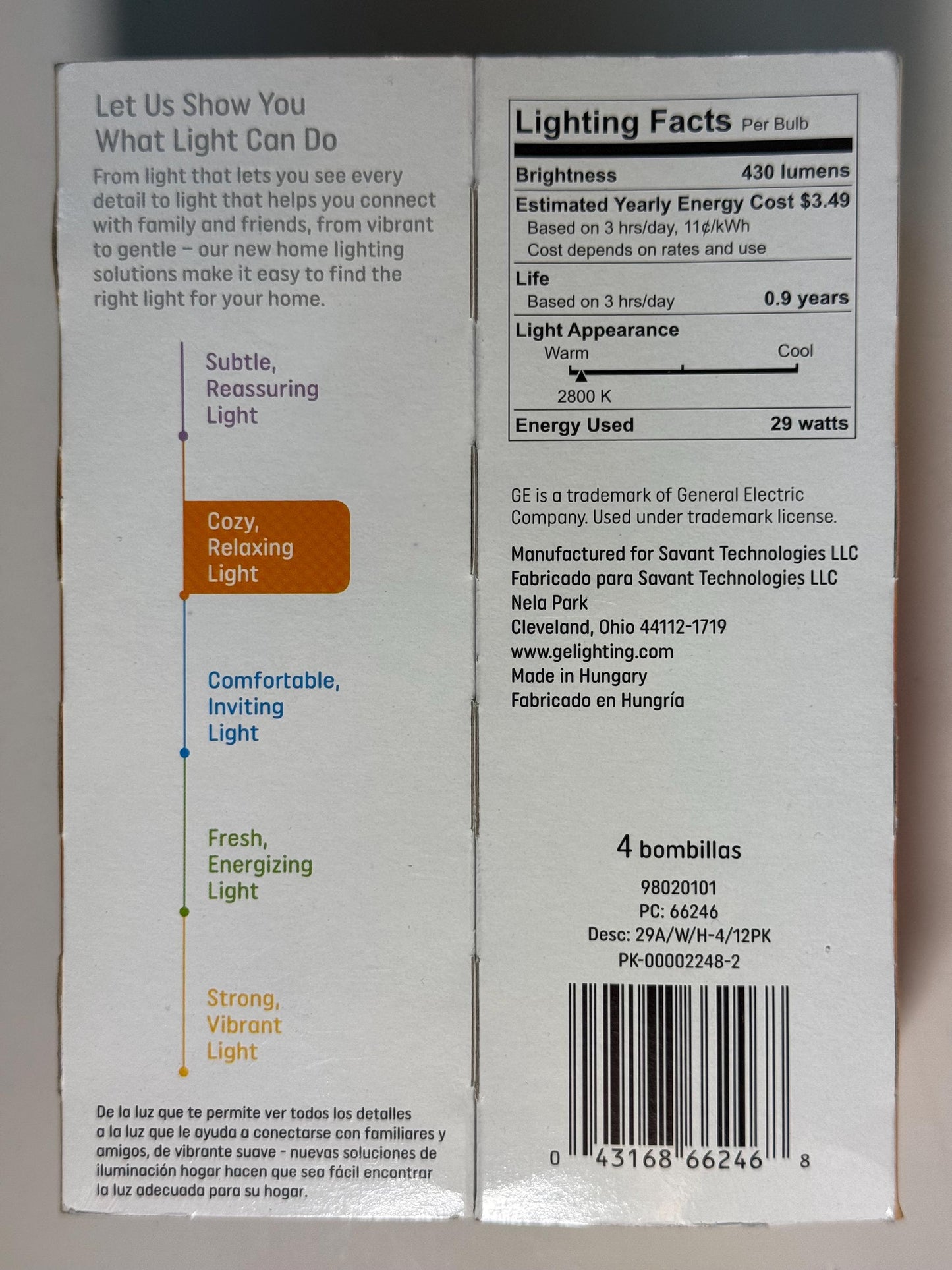 GE 40W Soft White Edison Bulb Replacement: A19 E26 (4-Pack, Non-LED, Dimmable, 390 Lumen)
