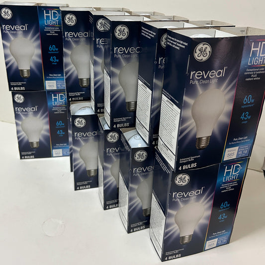 GE Reveal HD 60W Equivalent Light Bulbs: 48-Pack Radiant White