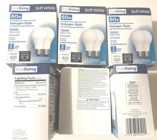 60-Watt Soft White Light Bulbs: Dimmable A19, 620 Lumens (12-Pack)