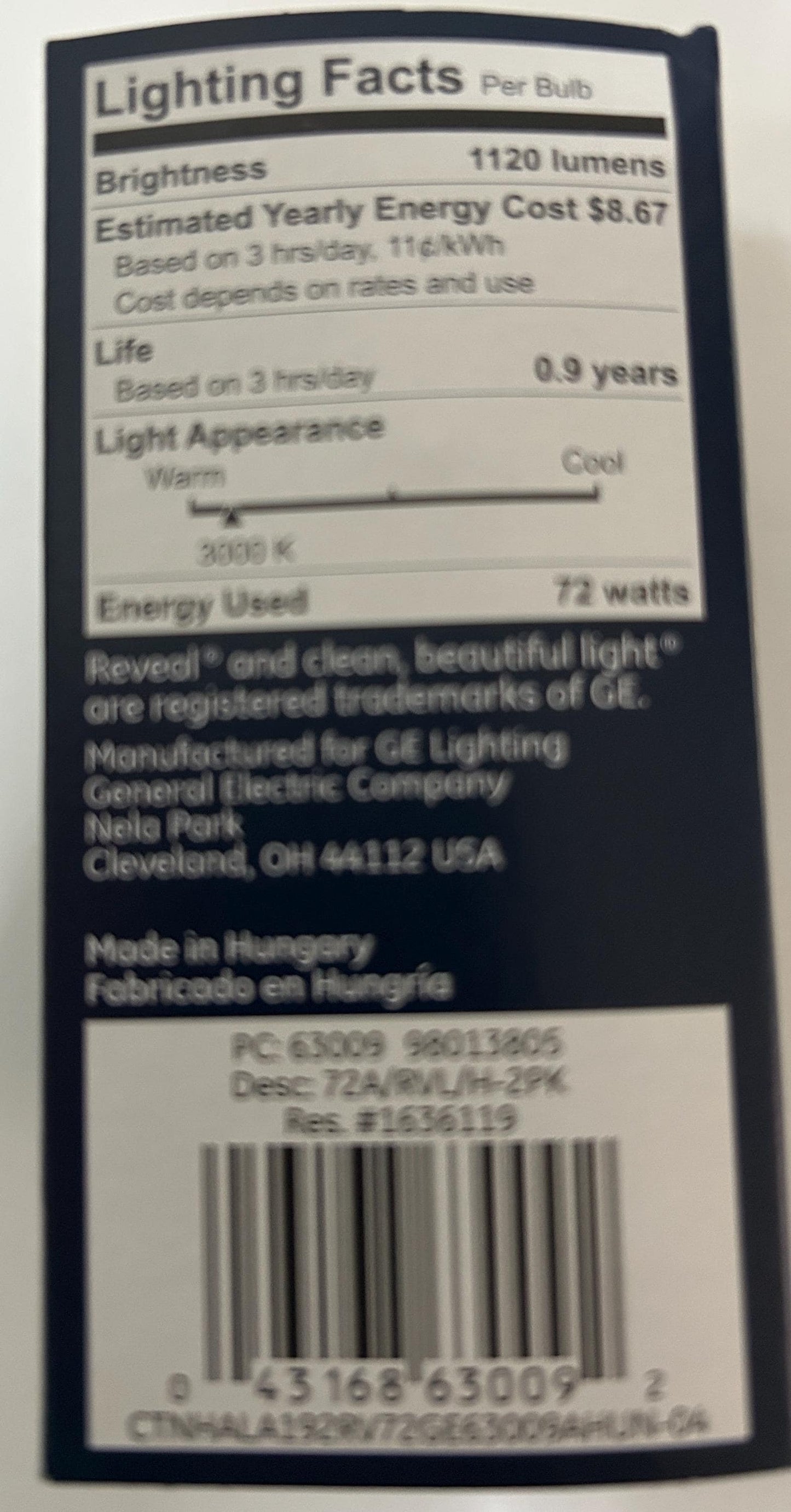 GE Reveal 100W Equivalent Light Bulb: HD Pure Clean Light, 3000K, A19