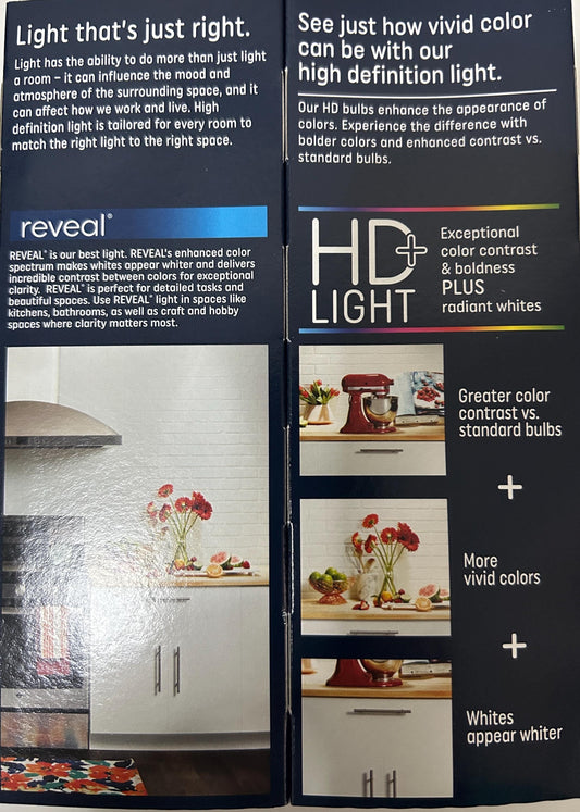 GE Reveal 60W Equivalent LED Light Bulbs: 4-Pack Radiant White