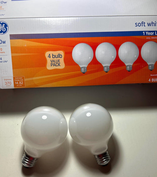 GE Soft White Globe Light Bulbs: 40W E26 Decorative Lighting 4-Pack
