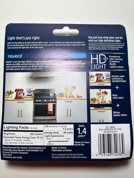 GE 60W Clear Candelabra Light Bulbs: E12 Dimmable Ceiling Fan Bulbs