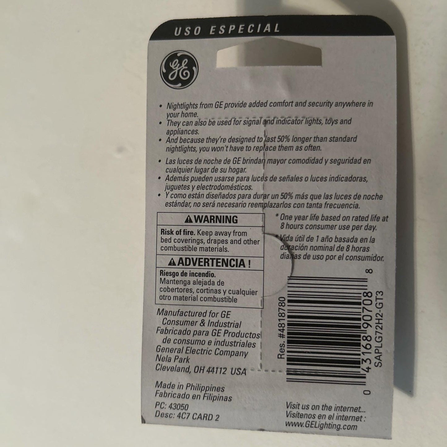 GE C7 4W Night Light Bulbs: Long Life Indicator Lights