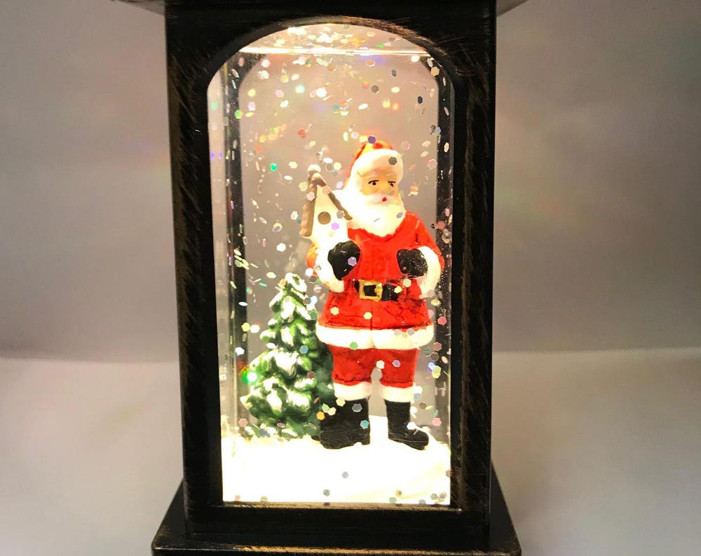 Musical Santa Water Lantern: Swirling Glitter Christmas Decoration