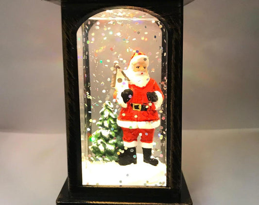 Musical Santa Water Lantern: Swirling Glitter Christmas Decoration