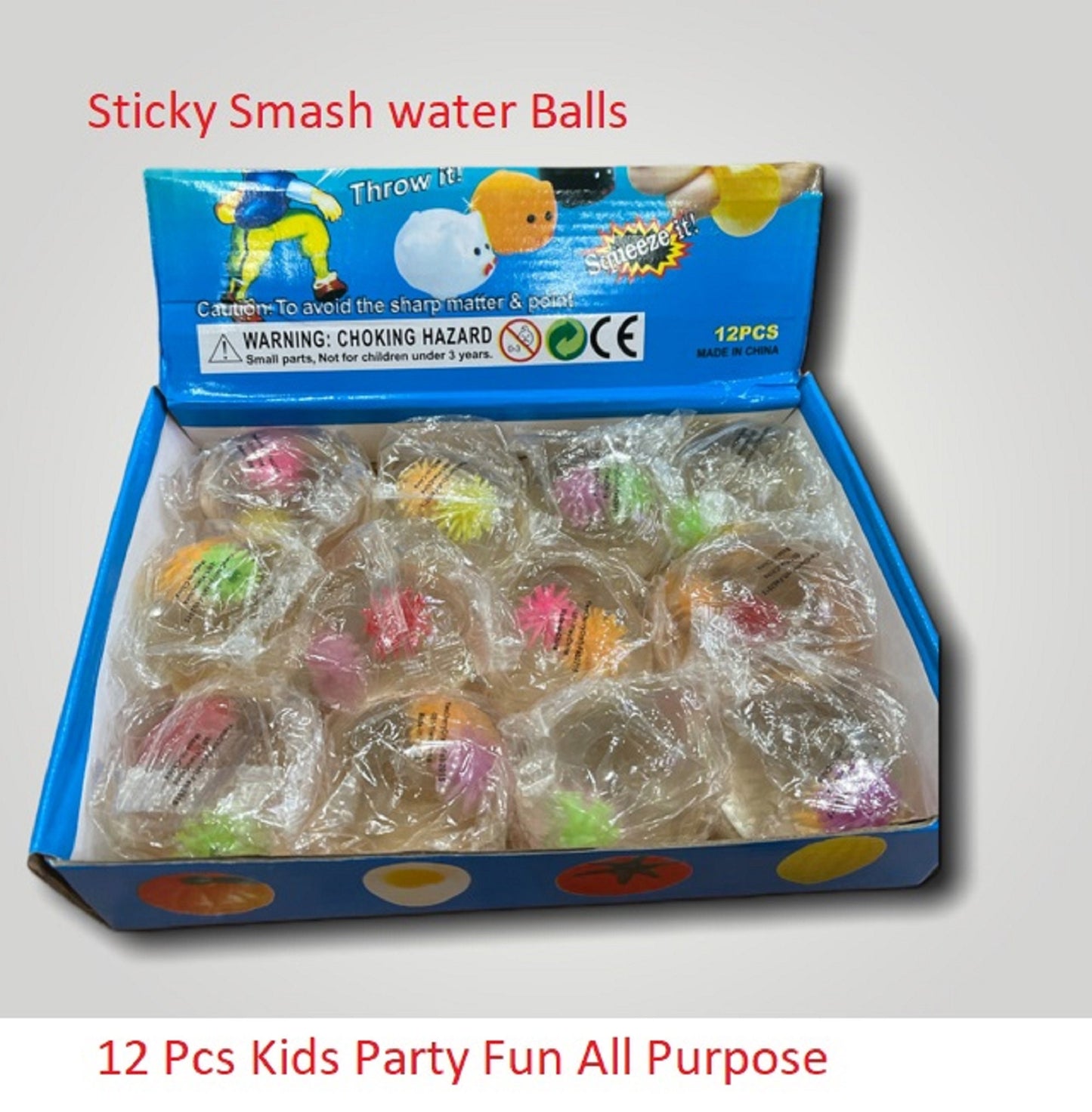Happy Splat Ball Fun Squeezable Sticky Smash Ball Sea Star New 12 Pcs a Box