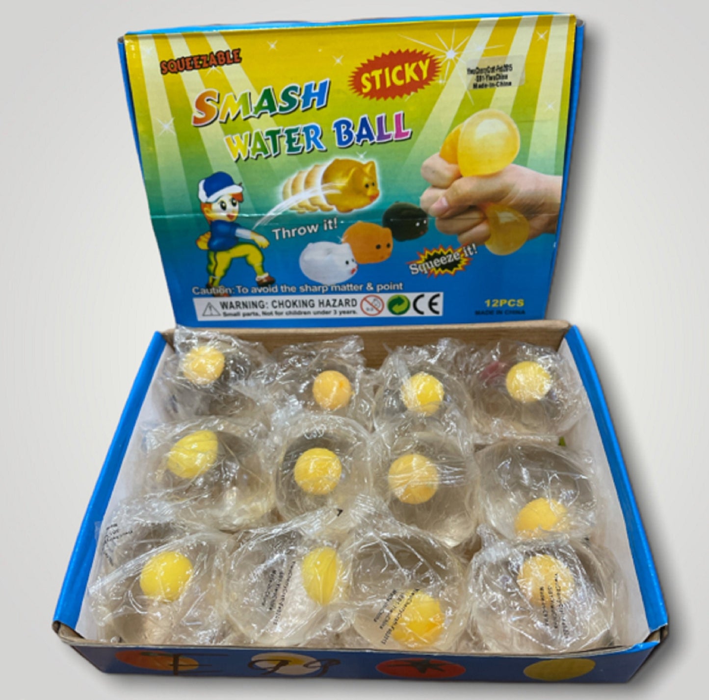 Sticky Smash Water Ball - Squeezable Stress Relief Toy (12 Pcs)
