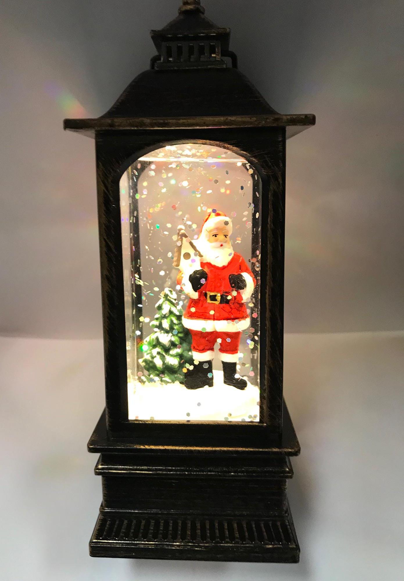 Musical Santa Water Lantern: Swirling Glitter Christmas Decoration