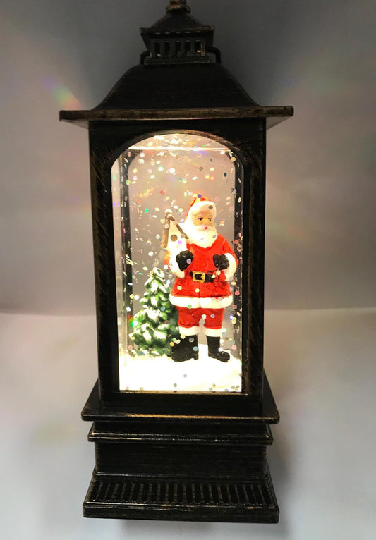 Musical Santa Water Lantern: Swirling Glitter Christmas Decoration