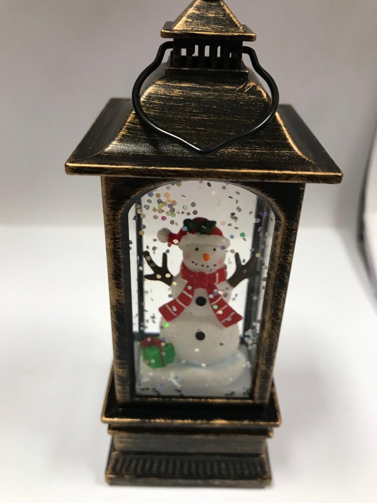Snowmen w/Penguin Christmas Musical Water Lantern swirling Glittered and Lighted