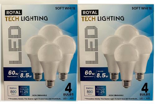 Soft White LED Light Bulbs A19 E26 - 4 Pack
