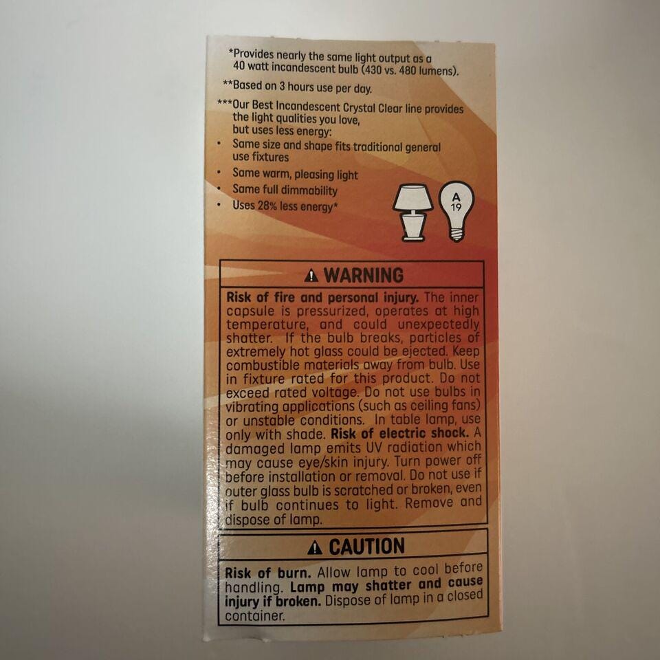 GE Crystal Clear Light Bulbs 40W Dimmable - 2 Pack