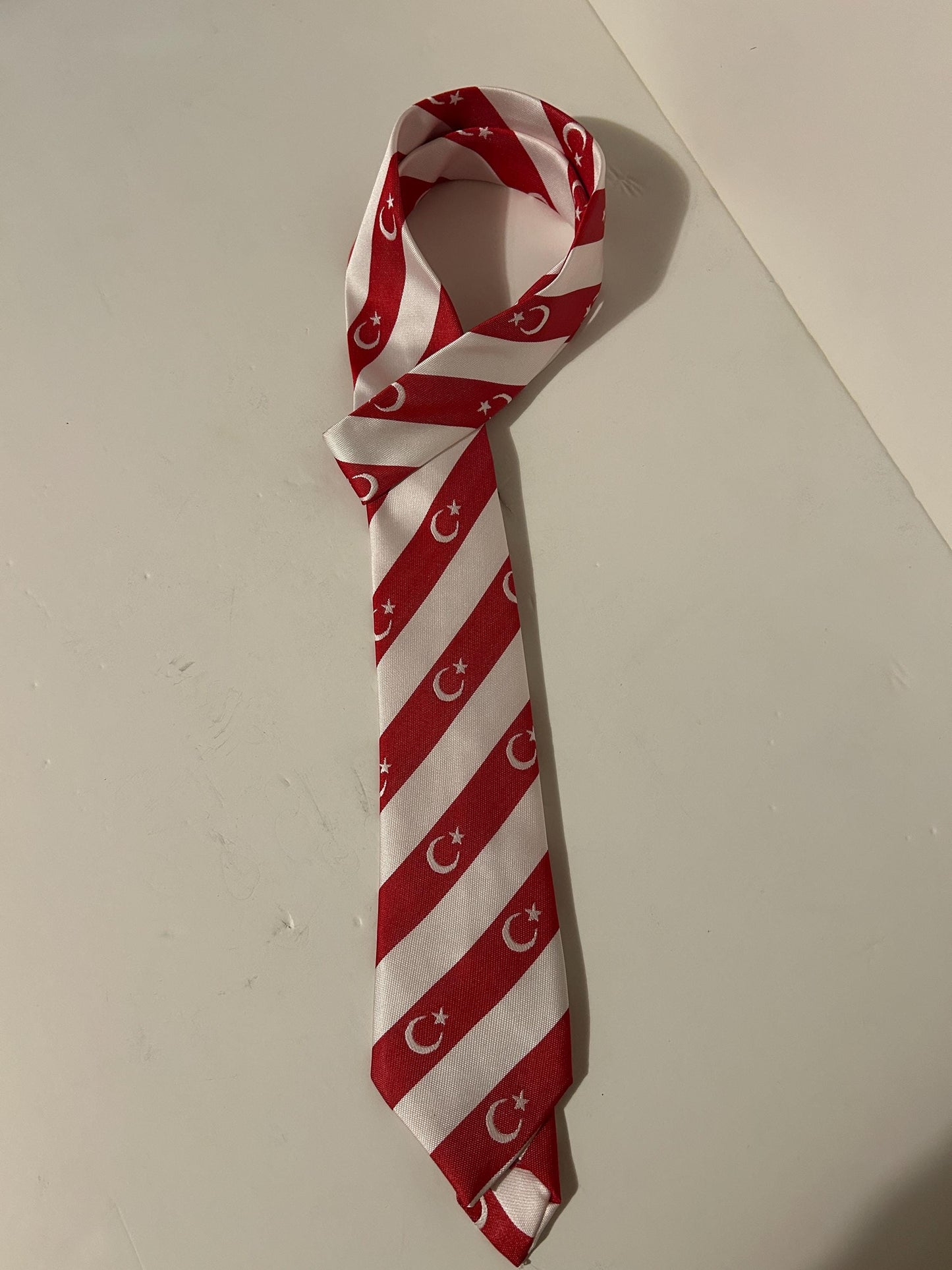 Turkish Flag Design Neckties Men Patriotic Neck Ties Red & White Ayyildiz Gravat