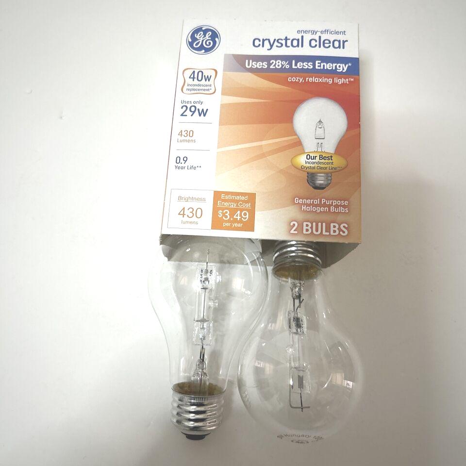 GE 40-Watt Crystal Clear Light Bulbs: 430 Lumens, Dimmable, 2-Pack