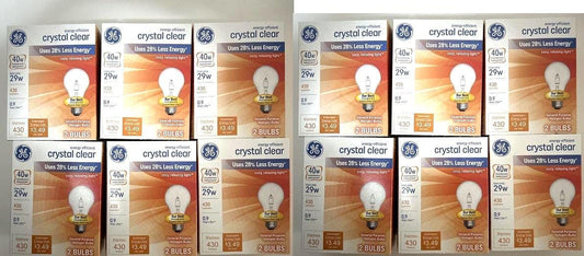 GE Crystal Clear 40-Watt Light Bulbs: A19 E26 Dimmable, 430 Lumens (24 Pack)