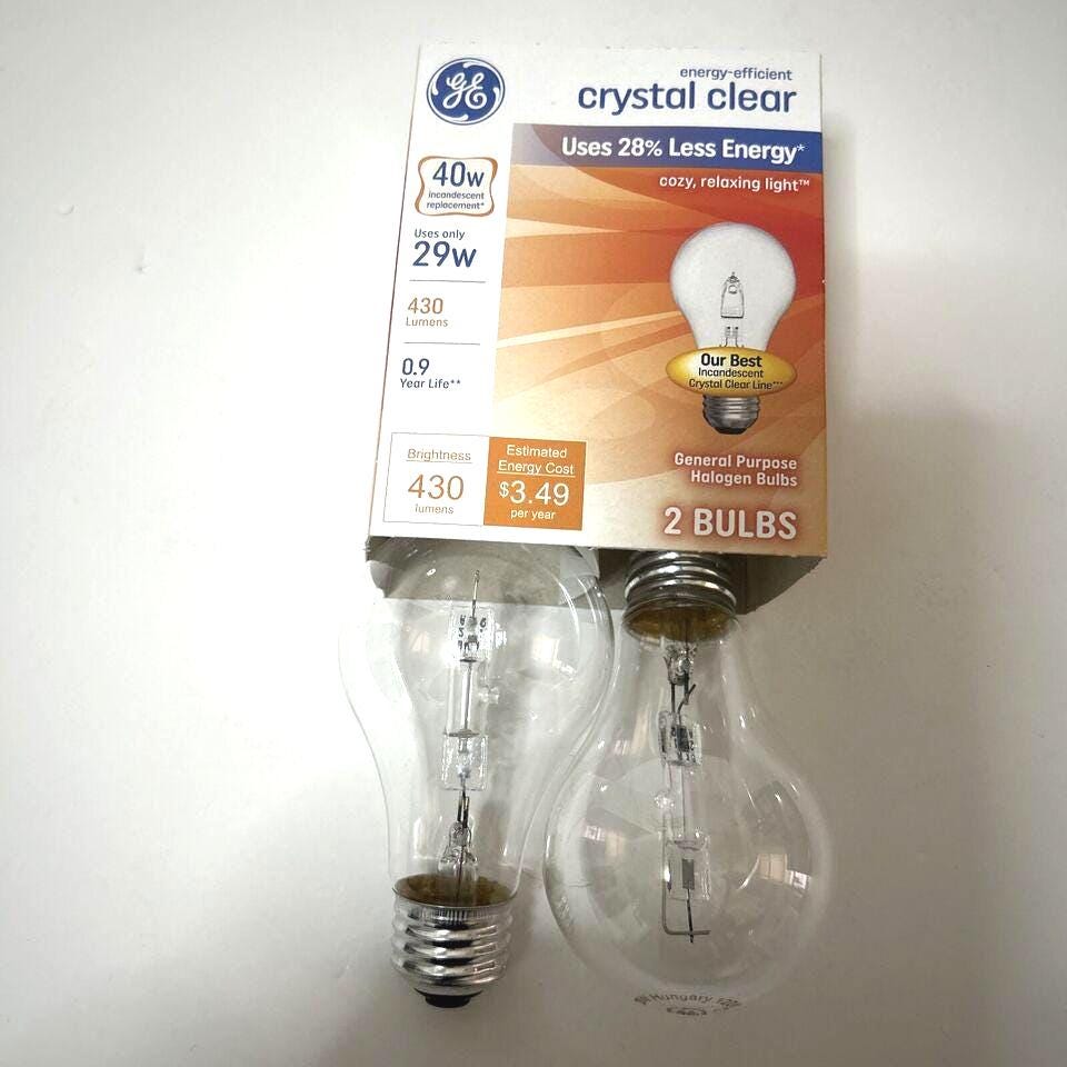 GE Crystal Clear Light Bulbs 40W Dimmable - 2 Pack