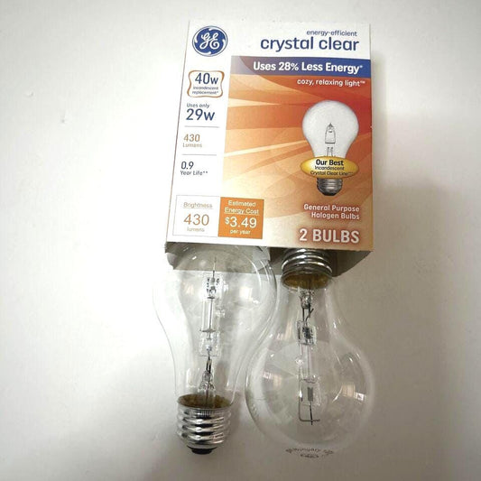 GE Crystal Clear Light Bulbs 40W Dimmable - 2 Pack