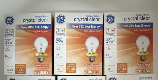 GE 40-Watt Crystal Clear Light Bulbs: Dimmable A19, 430 Lumens (6-Pack)