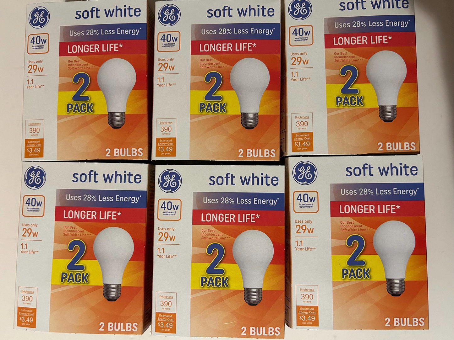 GE Soft White Light Bulbs: 40W, 390 Lumens, Dimmable (12 Pack)