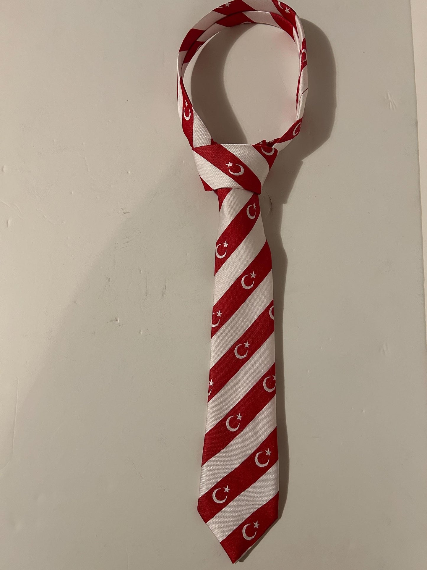 Turkish Flag Design Neckties Men Patriotic Neck Ties Red & White Ayyildiz Gravat