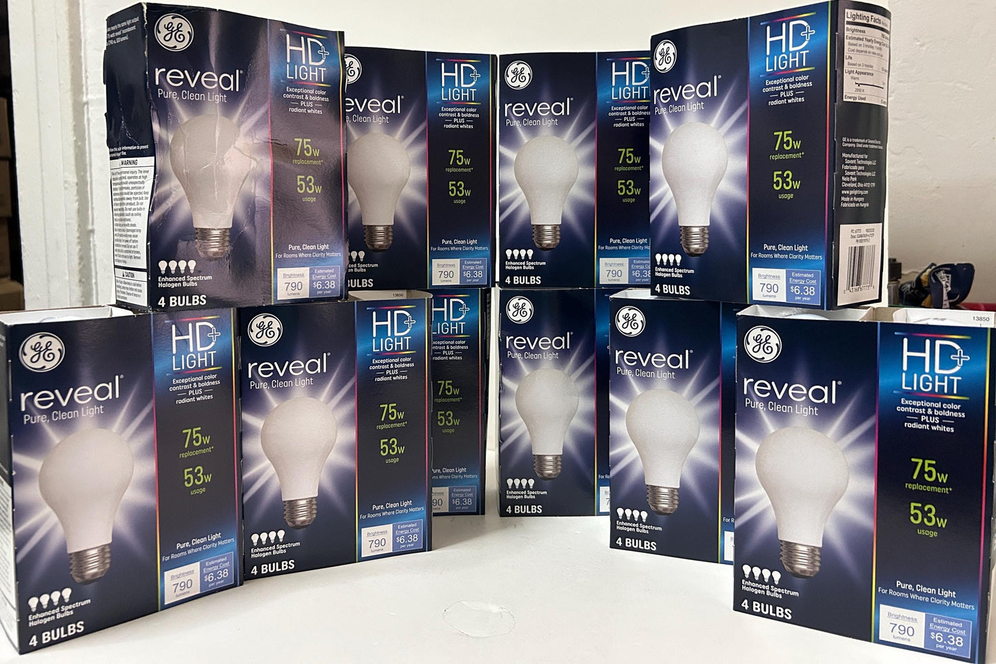 GE Reveal HD 75W Equivalent Light Bulbs: 53W, 790 Lumens, 40-Pack