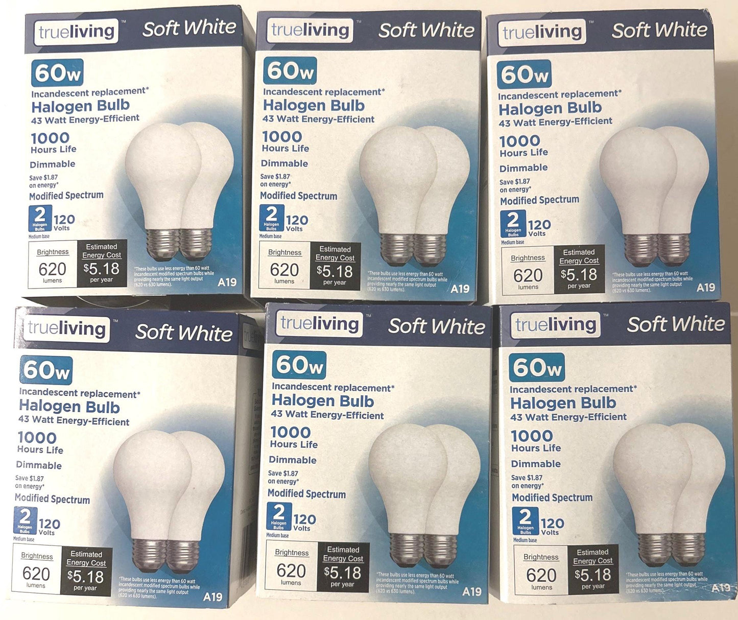 60-Watt Soft White Light Bulbs: Dimmable A19, 620 Lumens (12-Pack)
