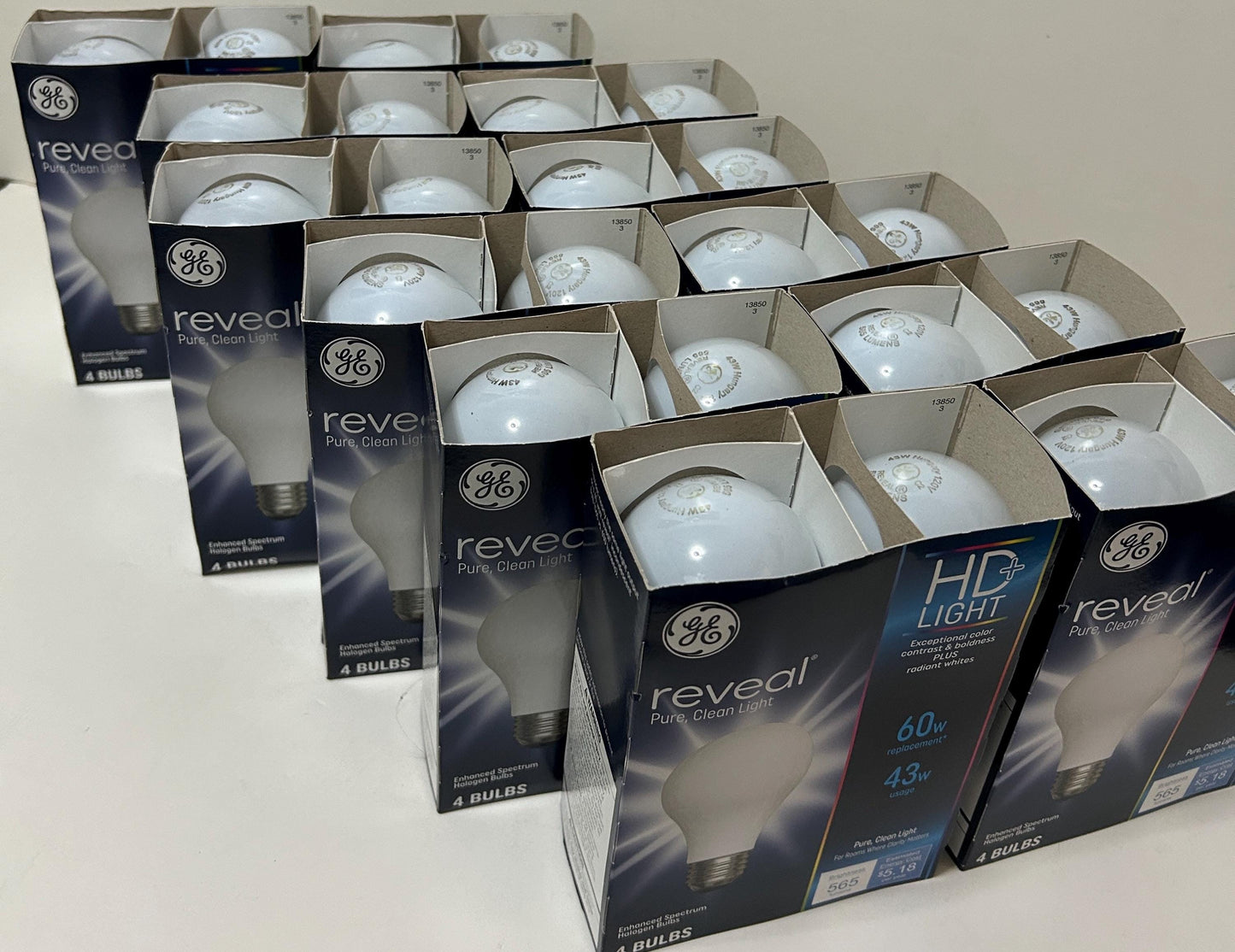 GE Reveal HD 60W Equivalent Light Bulbs: 48-Pack Radiant White