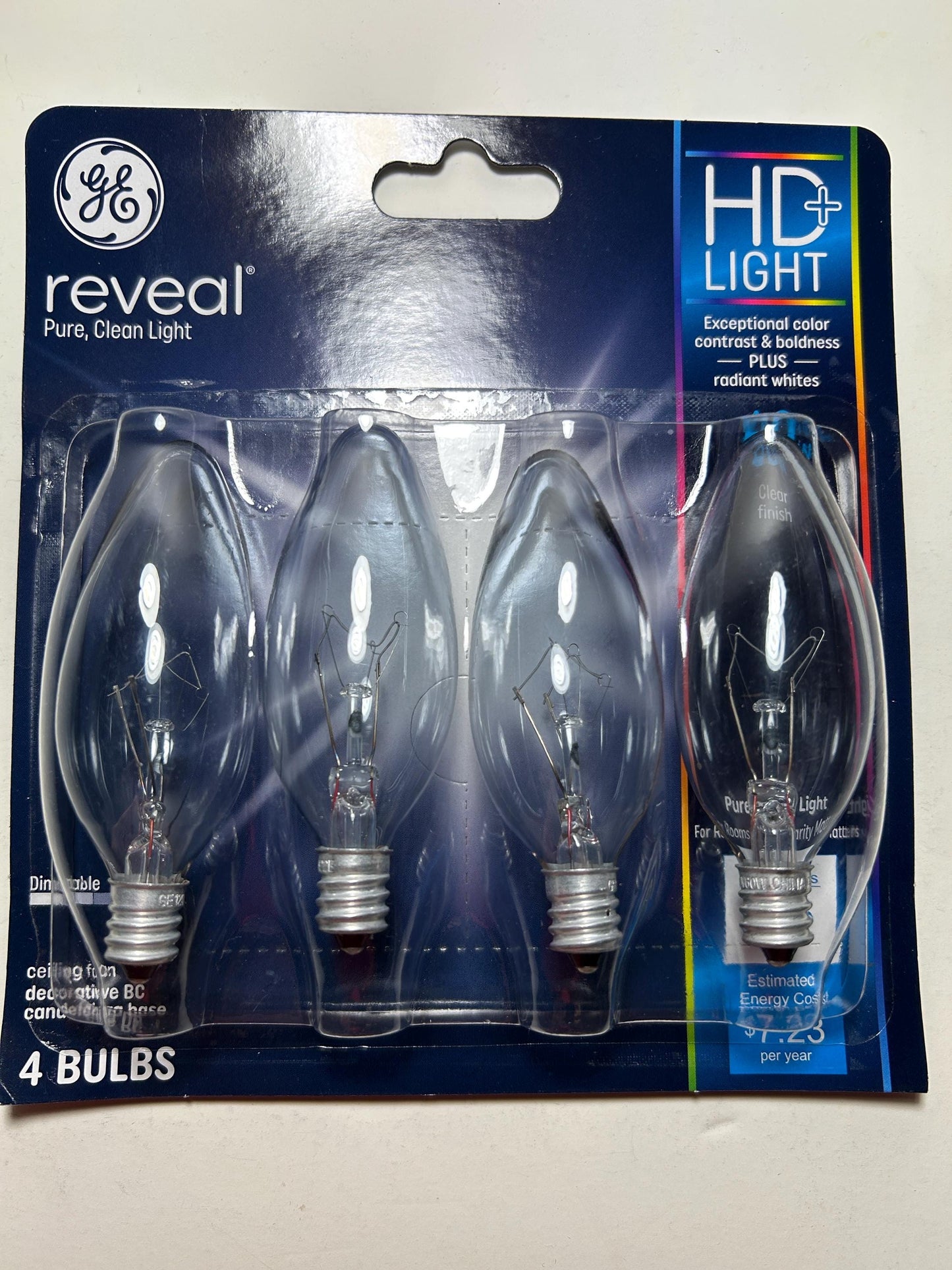 GE 60W Clear Candelabra Light Bulbs: E12 Dimmable Ceiling Fan Bulbs
