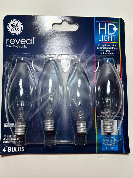 GE 60W Clear Candelabra Light Bulbs: E12 Dimmable Ceiling Fan Bulbs
