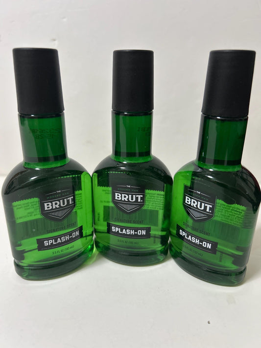 Brut Splash on original For men 3.5oz (103ml) Classic 3 Bottle Trusted Brand