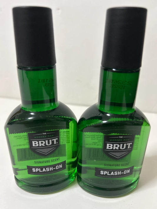 Brut Splash on original For men 3.5oz (103ml) Classic 2 Bottle Trusted Brand