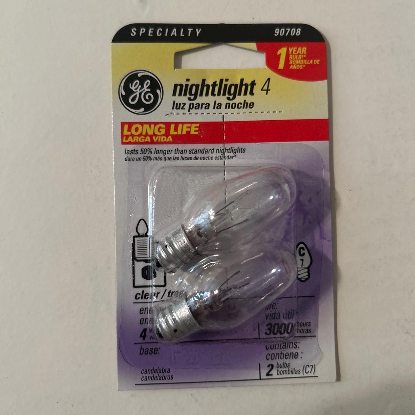 GE C7 4W Night Light Bulbs: Long Life Indicator Lights